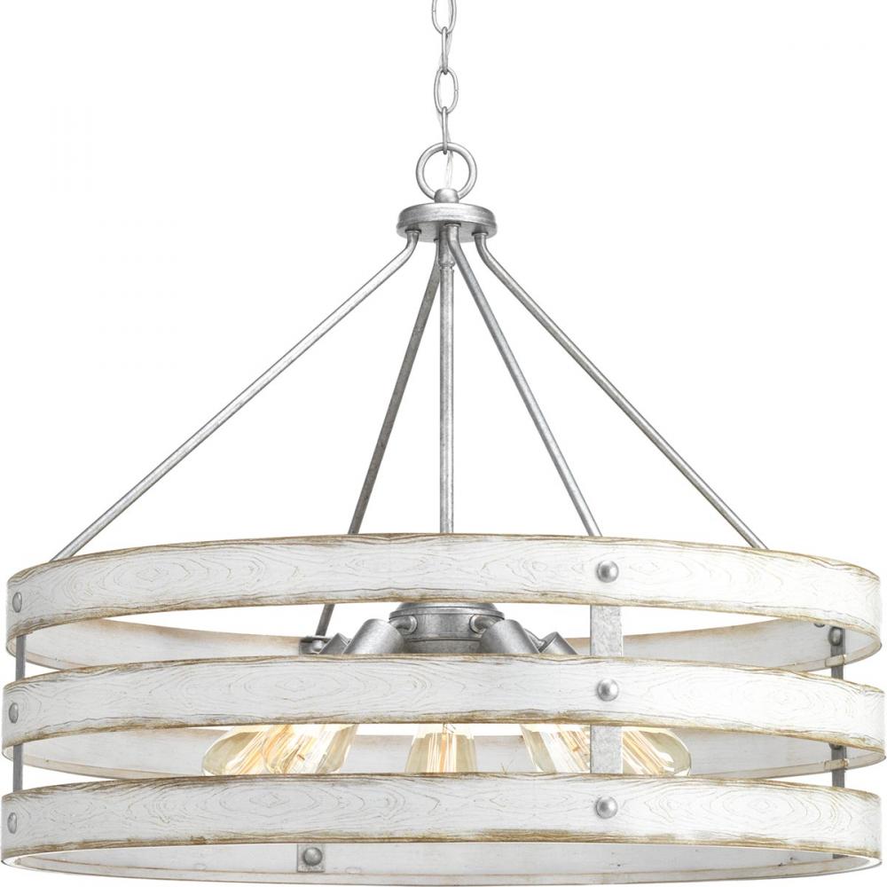 Gulliver Collection Five-Light Galvanized Finish Coastal Pendant Light