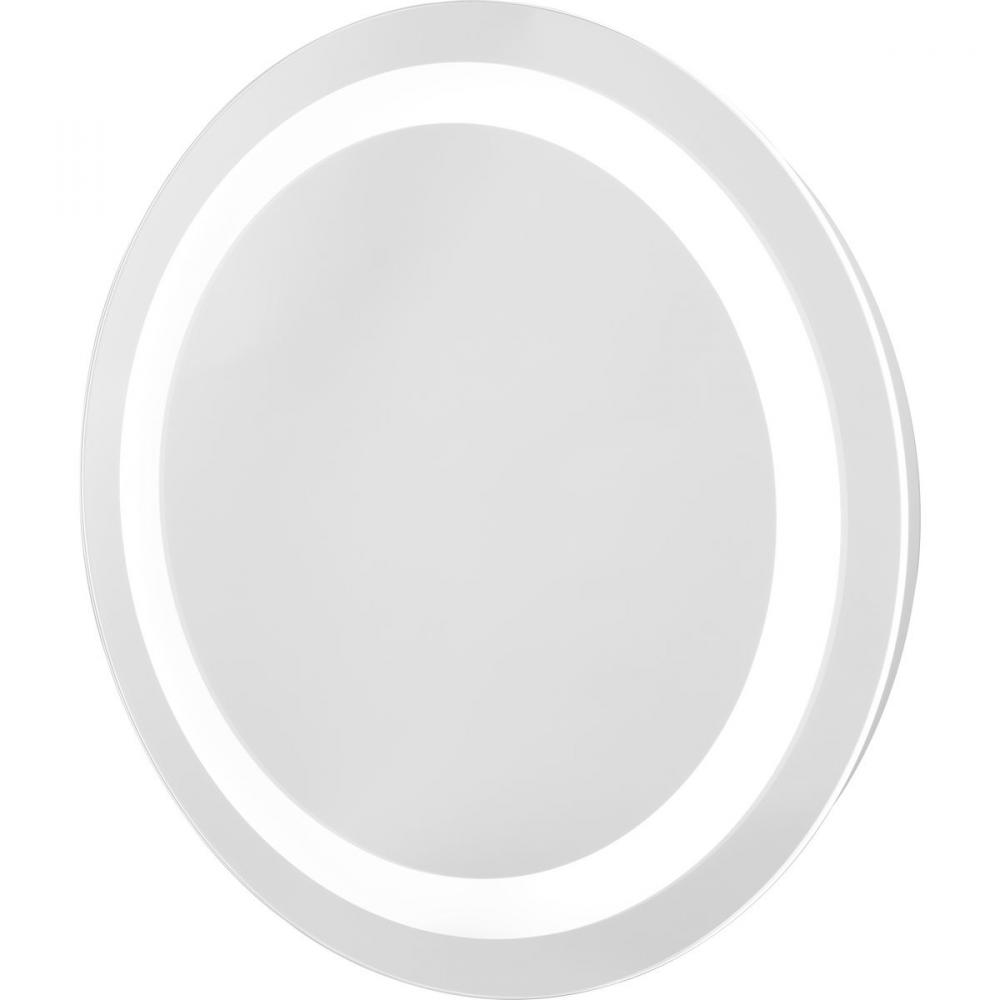 Captarent Collection 24 in. Round Illuminated Integrated LED White Modern Mirror