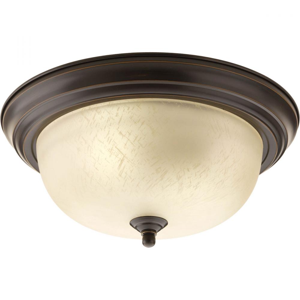 Two-Light Dome Glass 13-1/4" Close-to-Ceiling