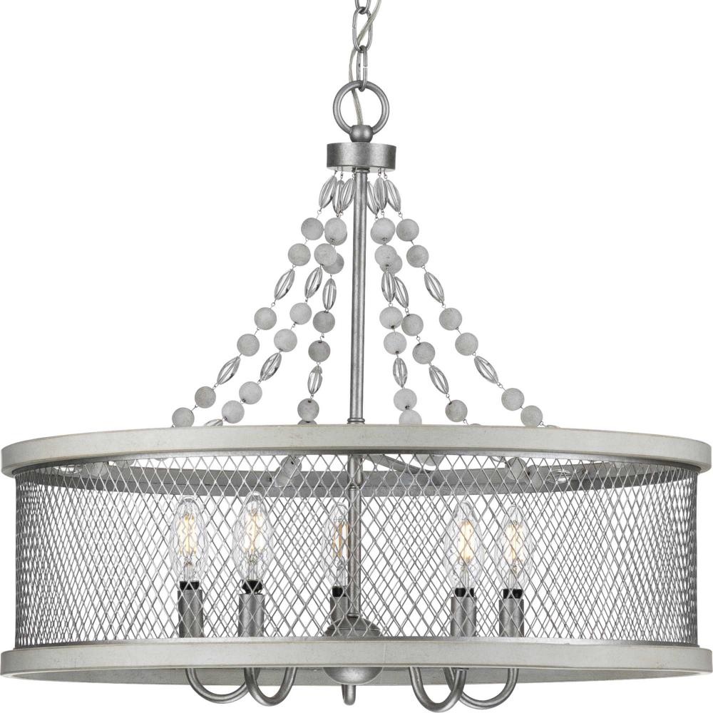 Austelle Collection Five-Light Galvanized Finish Farmhouse Chandelier Light