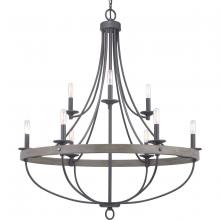  P400159-143 - Gulliver Collection Nine-Light Graphite Coastal Chandelier Light