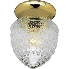 Progress P3750-10 - One-Light Glass Globe 5-1/2" Close-to-Ceiling