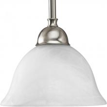 Progress P5068-09 - Avalon Collection One-Light Brushed Nickel Alabaster Glass Traditional Mini-Pendant Light