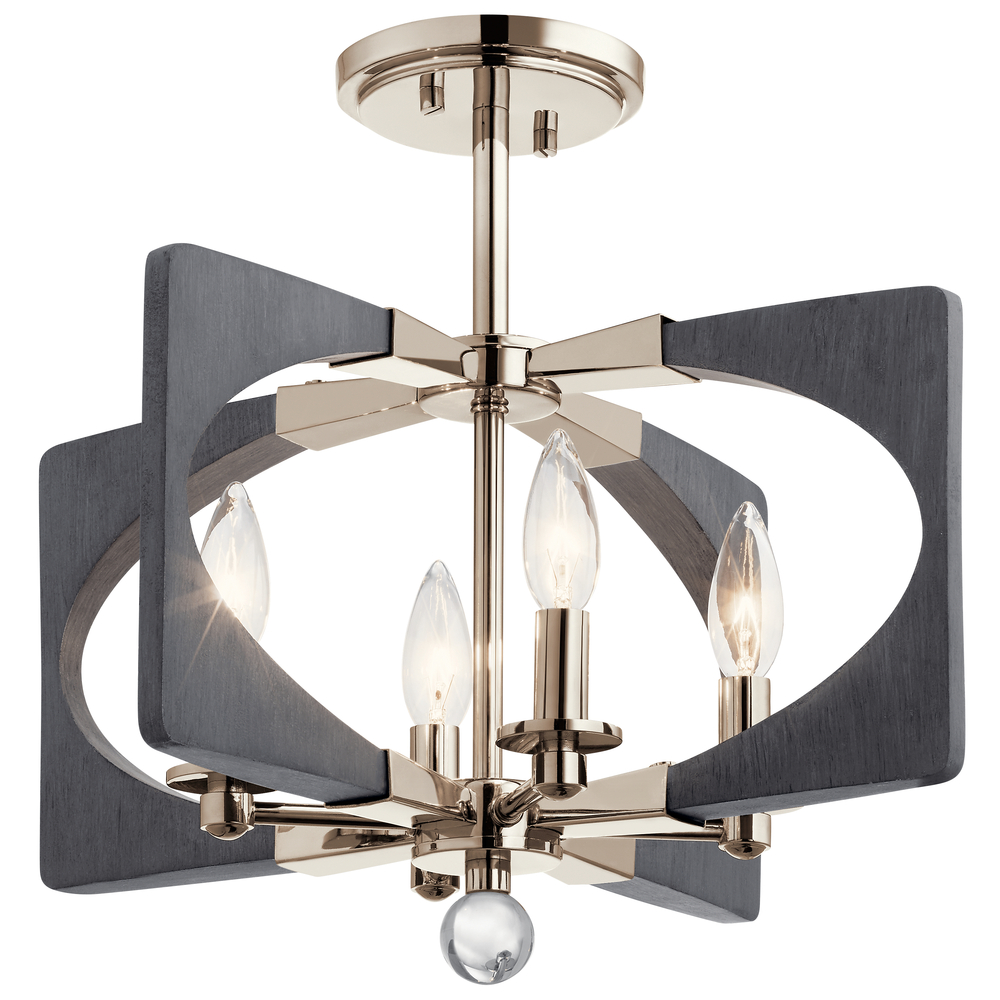 Alscar™ 4 Light Semi Flush Driftwood Grey