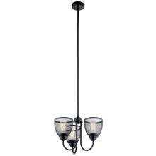 Kichler 52268BK - Voclain 12.5" 3 Light Convertible Chandelier/Semi Flush Black