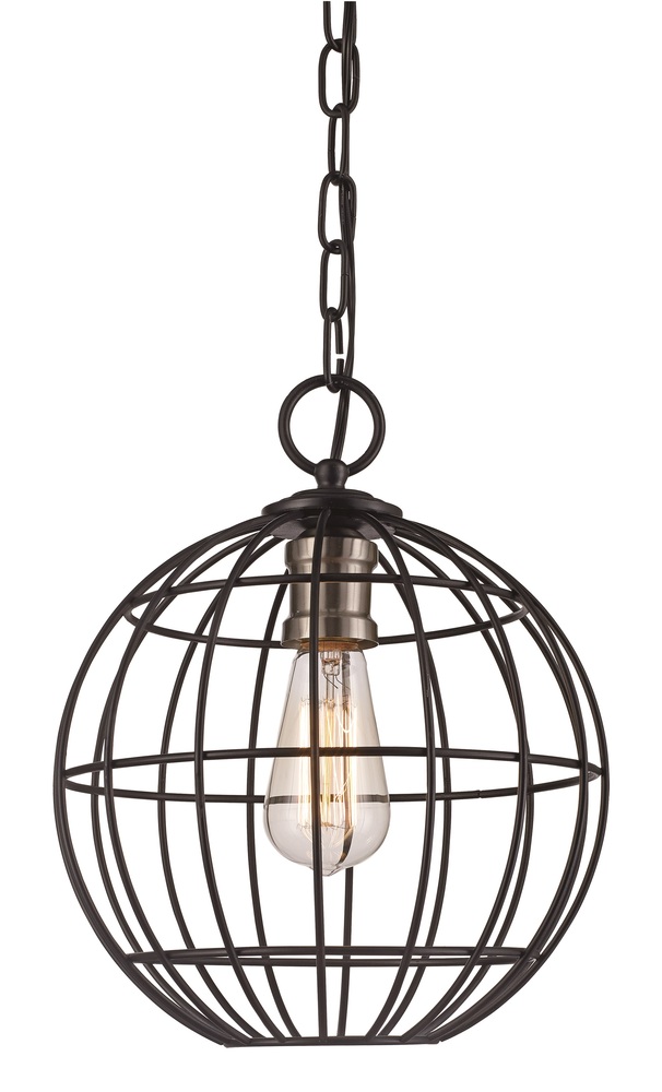 1LT PENDANT INDUSTRIAL CAGE-BK