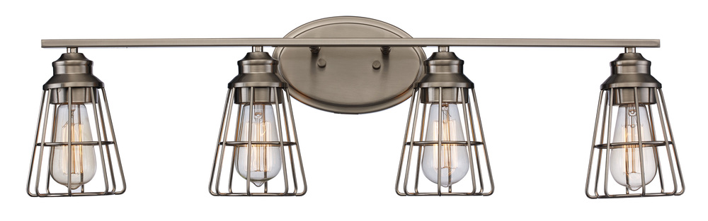 4LT-SCONCE TRI STEEL CAGE-BN