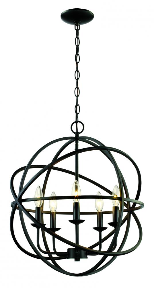 5LT CHANDELIER-MULTI RING ORB-