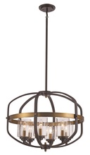 Trans Globe 10986 ROB/AG - 6LT PENDANT LEILA CAGE-ROB/AG