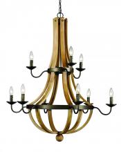 Trans Globe 70609 - 9LT CHANDELIER-WINE BARREL-WBZ