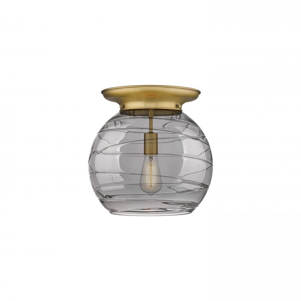 Athens Deco Swirl - 1 Light - 14 inch - Brushed Brass - Flush Mount