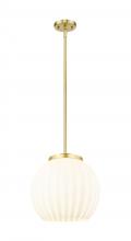 Innovations Lighting 221-1S-SG-G1217-14WV - White Venetian - 1 Light - 14 inch - Satin Gold - Stem Hung - Pendant