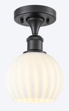 Innovations Lighting 516-1C-BK-G1217-6WV - White Venetian - 1 Light - 6 inch - Matte Black - Semi-Flush Mount