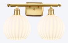  516-2W-SG-G1217-8WV - White Venetian - 2 Light - 18 inch - Satin Gold - Bath Vanity Light