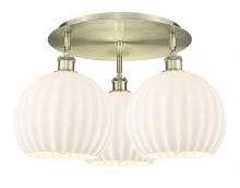 Innovations Lighting 516-3C-AB-G1217-10WV - White Venetian - 3 Light - 22 inch - Antique Brass - Flush Mount