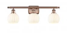 Innovations Lighting 516-3W-AC-G1217-6WV - White Venetian - 3 Light - 26 inch - Antique Copper - Bath Vanity Light