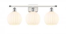  516-3W-WPC-G1217-8WV - White Venetian - 3 Light - 28 inch - White Polished Chrome - Bath Vanity Light