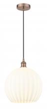 Innovations Lighting 616-1P-AC-G1217-14WV - White Venetian - 1 Light - 14 inch - Antique Copper - Cord Hung - Pendant