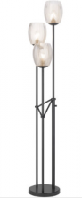 CAL Lighting BO-3131FL - 60w X 3 Oconto Metal Floor Lamp With Patterned Glass Shades